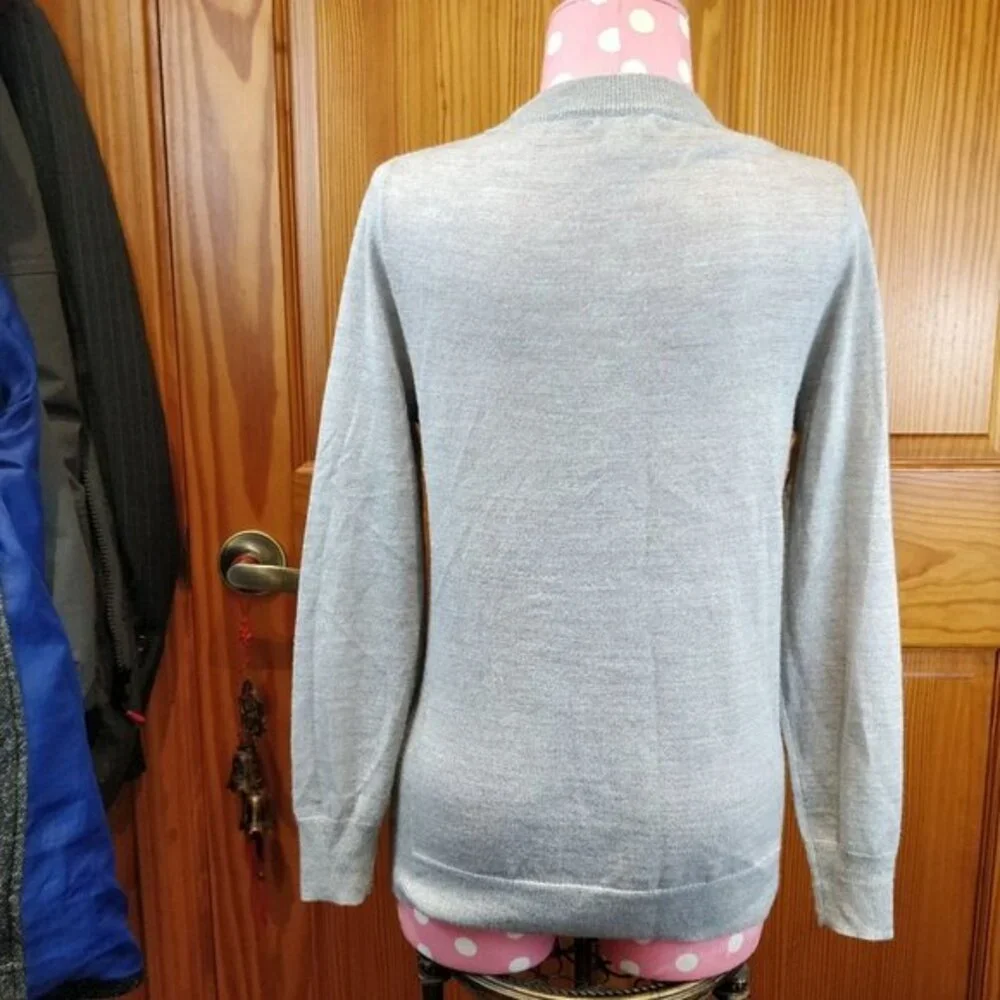 JCrew Factory Gray Crew Neck Wool Blend Sweater SP